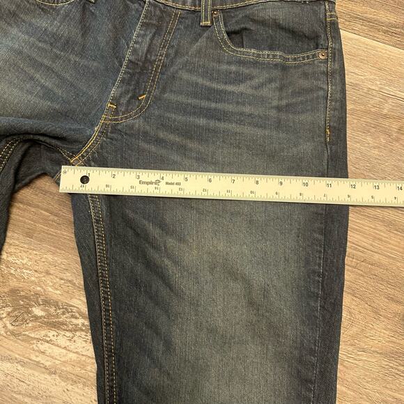 Levis 541 Red Tab Faded Dark Wash Blue Mens 32 Athletic Fit Tapered Denim Jeans - Picture 10 of 11